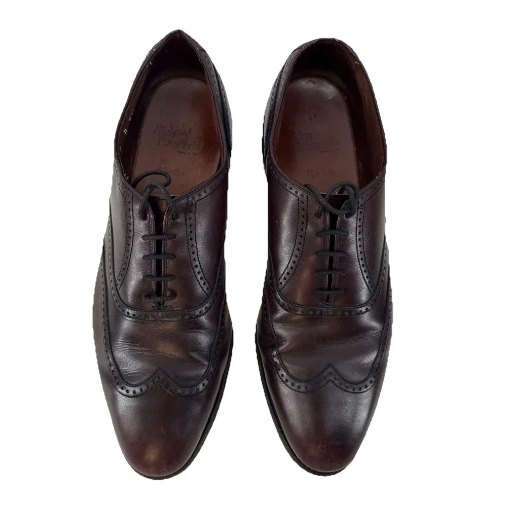 Allen Edmonds Marlowe Dress Shoes Men 12 D Brown Leather Wingtip Oxford USA